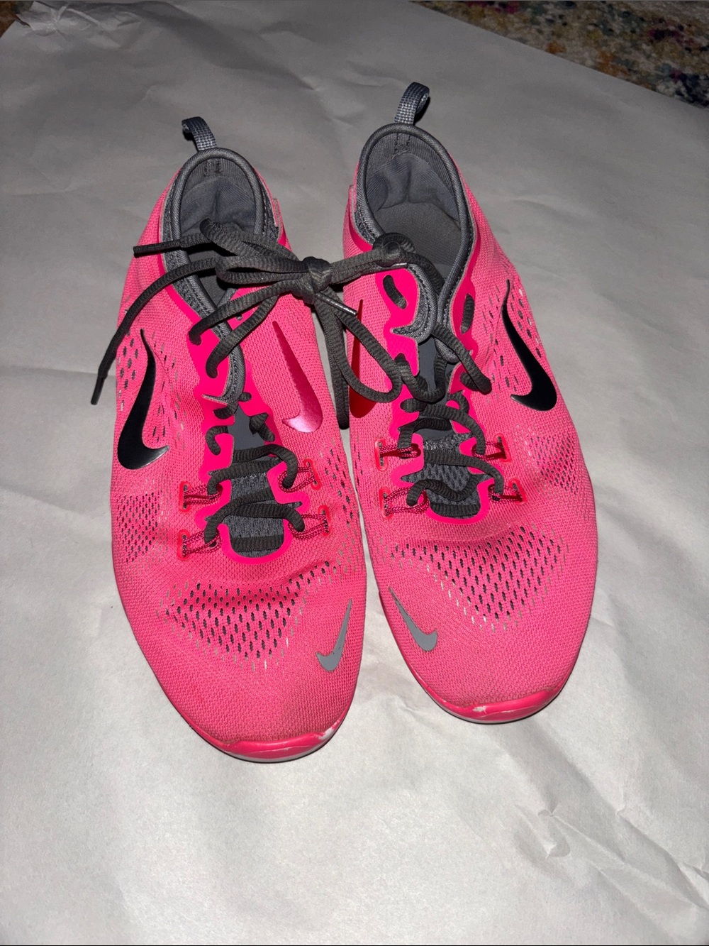 Nike Women’s Pink Athletic Running Shoes with Gray Swoosh